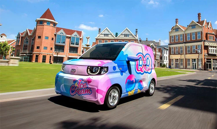Chinese Chery QQ Ice Cream 4 Wheel 100% Electric New Energy Car Smart Electric Car EV